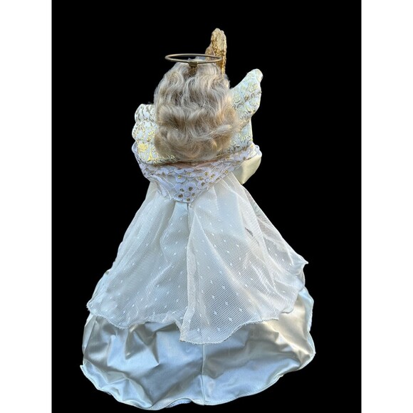 Vintage Holiday Creations Animated Christmas Angel Playing Harp Music 1995 - Picture 6 of 14